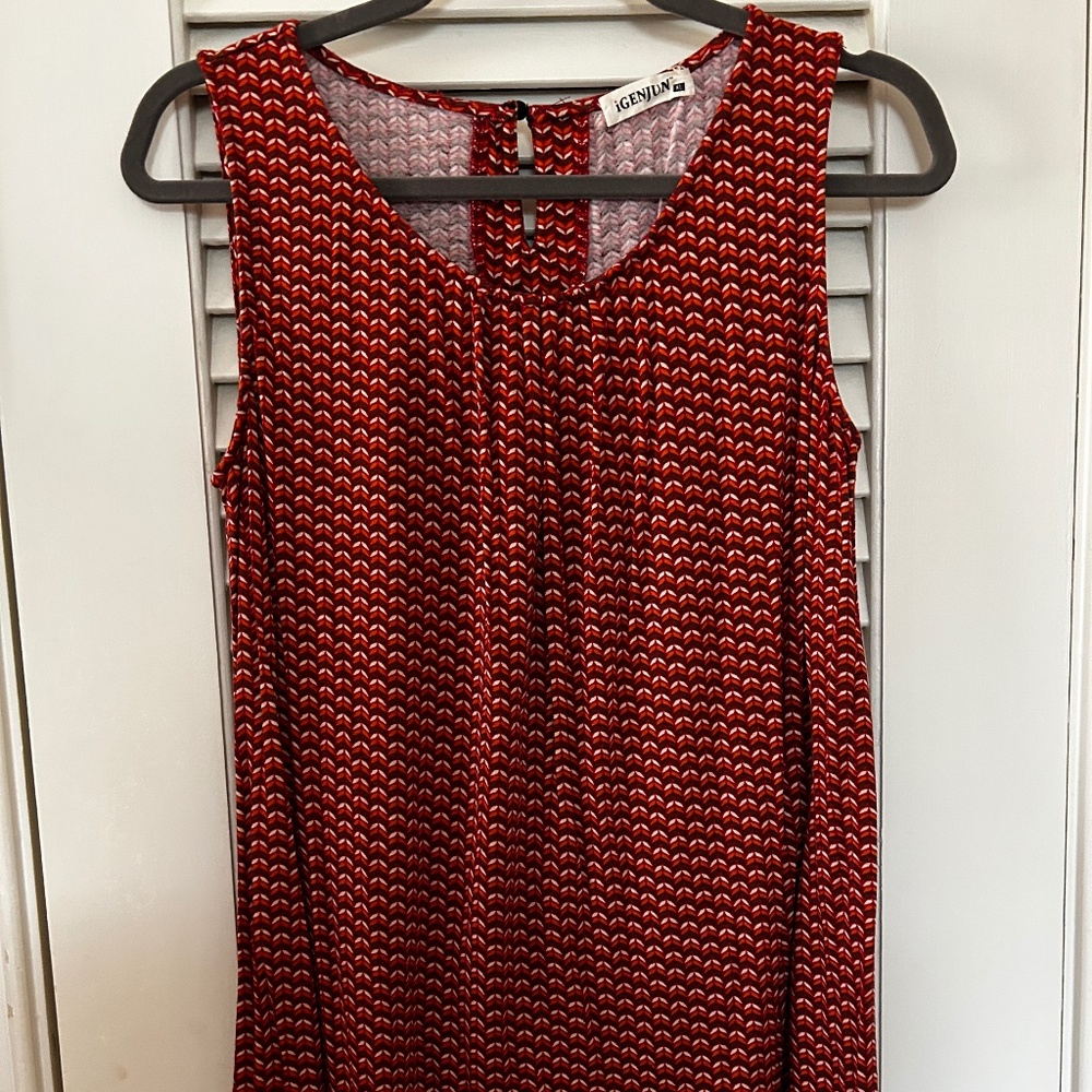 iGENJUN Geometric Print Dressy Tank Top - XL